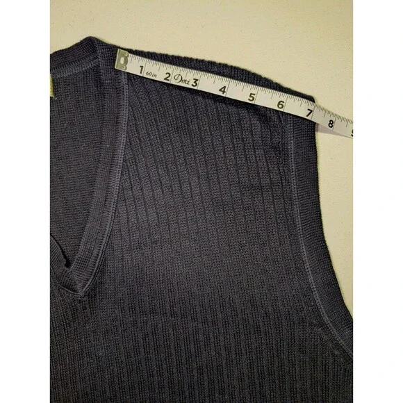 Eddie Bauer Sweater Vest Men’s Size XXL TALL Dark Blue V-Neck Preppy Church - Picture 9 of 10